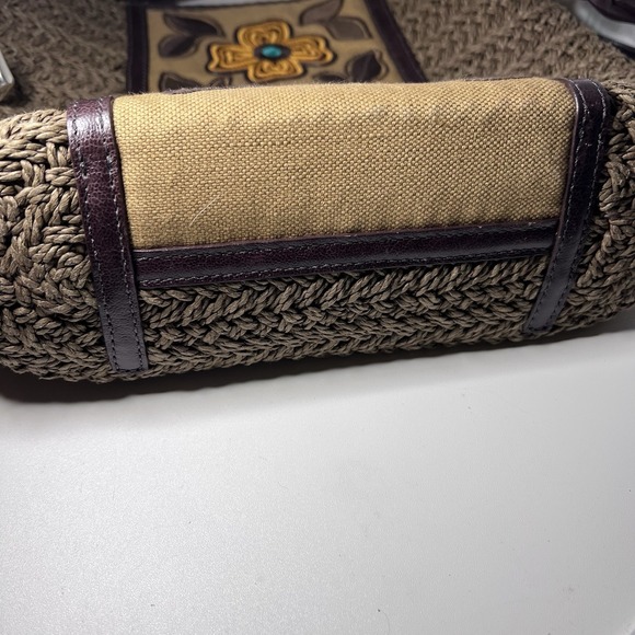 Brighton Tiki Garden multicolor embroidered floral large straw tote bag - Picture 4 of 10